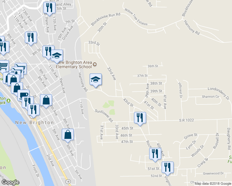 map of restaurants, bars, coffee shops, grocery stores, and more near 3899 33rd Avenue in New Brighton