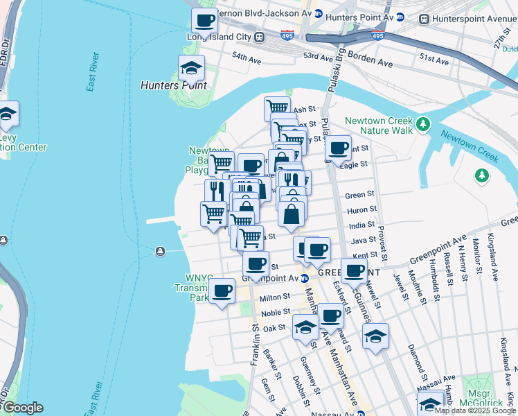map of restaurants, bars, coffee shops, grocery stores, and more near in Brooklyn