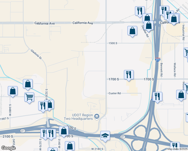 map of restaurants, bars, coffee shops, grocery stores, and more near 1678 Pioneer Road in Salt Lake City