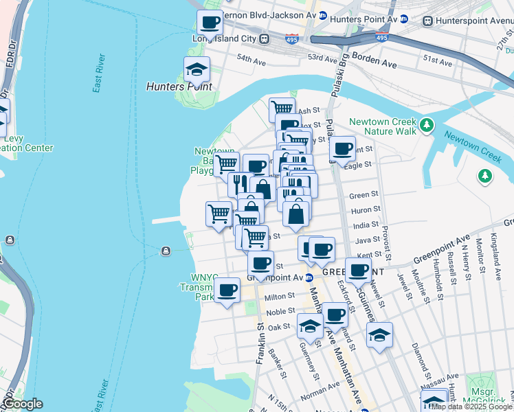 map of restaurants, bars, coffee shops, grocery stores, and more near in Brooklyn