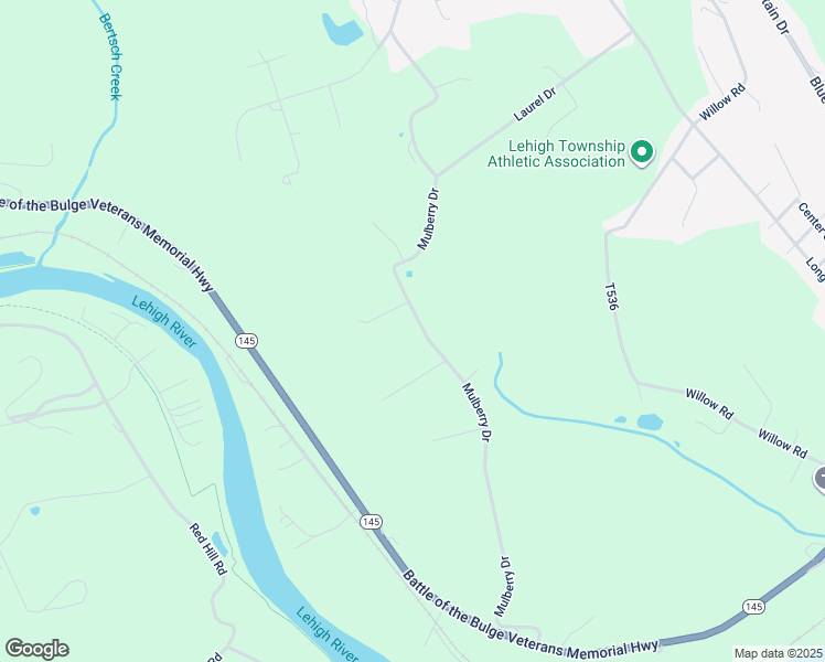 map of restaurants, bars, coffee shops, grocery stores, and more near 345 Mulberry Drive in Walnutport