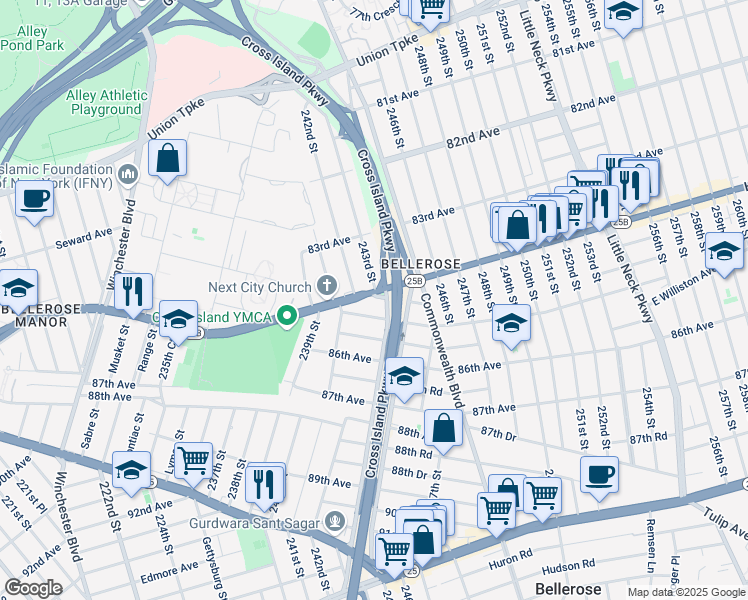 map of restaurants, bars, coffee shops, grocery stores, and more near in 