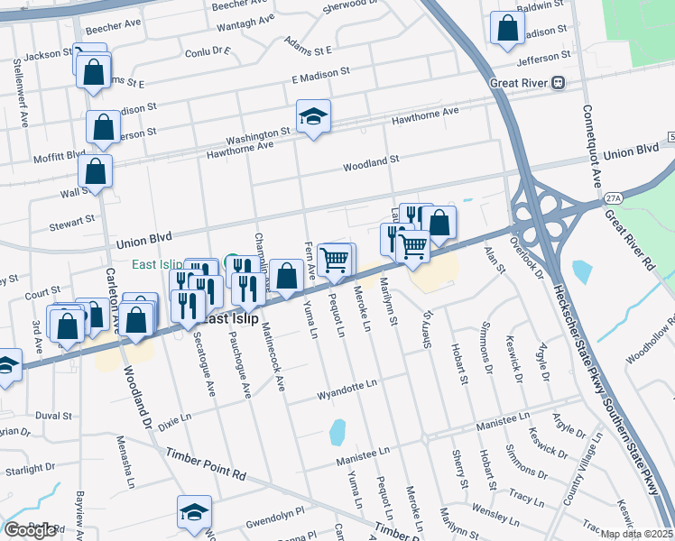 215 Main Street, East Islip NY Walk Score