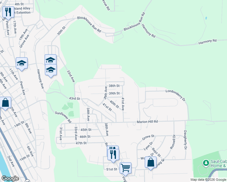 map of restaurants, bars, coffee shops, grocery stores, and more near 3913 39th Street in New Brighton