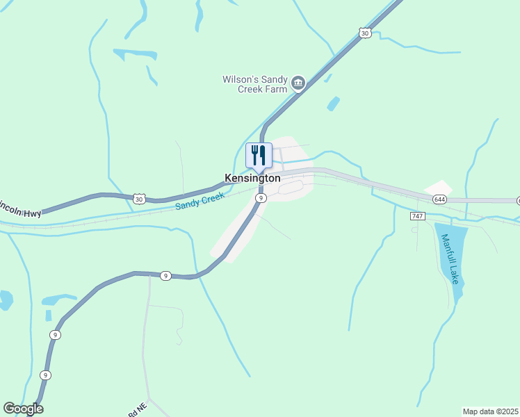 map of restaurants, bars, coffee shops, grocery stores, and more near 11231 Ohio 9 in Kensington
