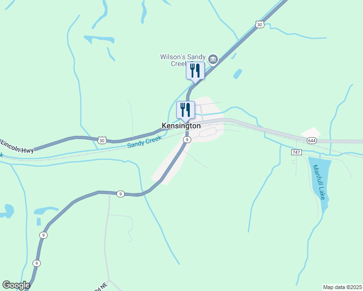 map of restaurants, bars, coffee shops, grocery stores, and more near 11231 Ohio 9 in Kensington