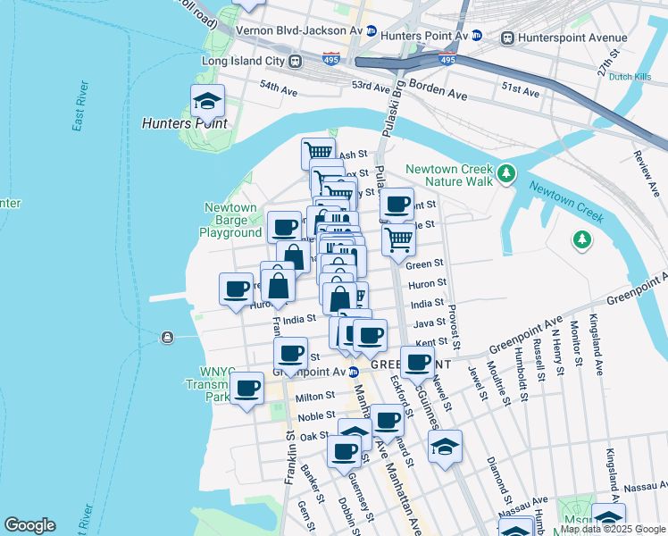 map of restaurants, bars, coffee shops, grocery stores, and more near in Brooklyn