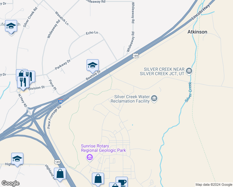 map of restaurants, bars, coffee shops, grocery stores, and more near 1323 Mahogany Way in Park City