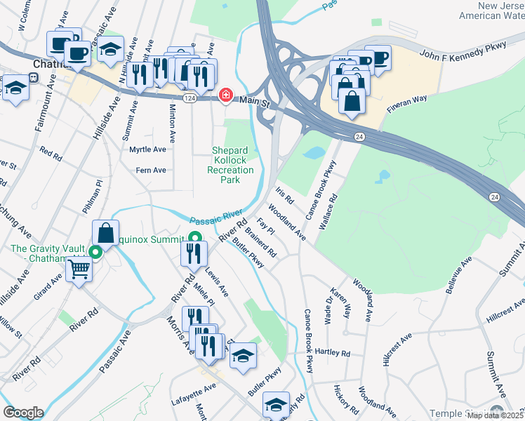 map of restaurants, bars, coffee shops, grocery stores, and more near in Summit