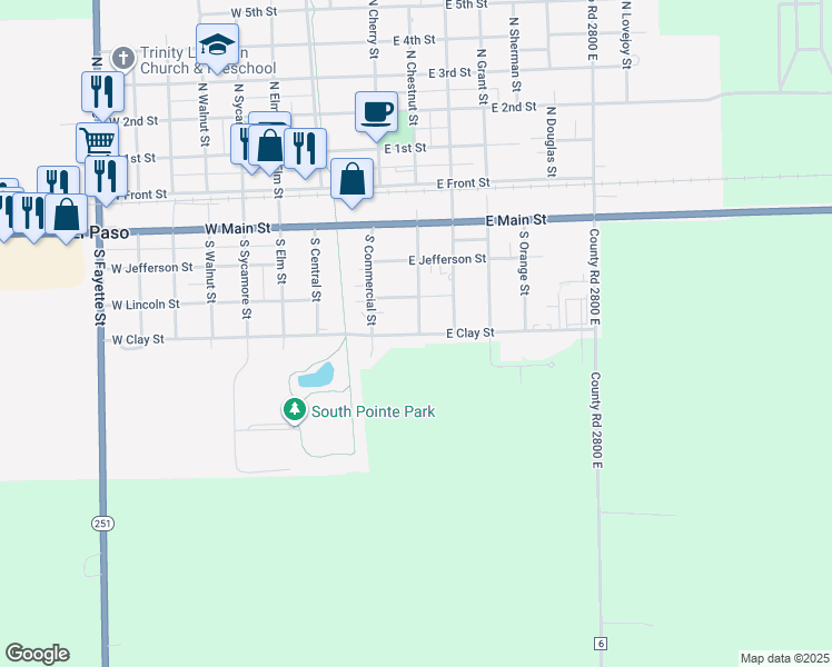 map of restaurants, bars, coffee shops, grocery stores, and more near 131-164167 Clay St in El Paso