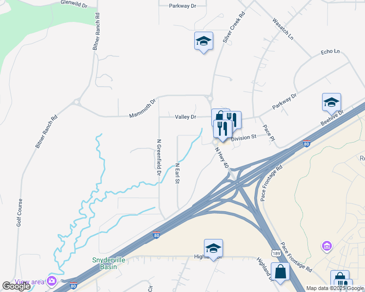 map of restaurants, bars, coffee shops, grocery stores, and more near 7084 North Earl Street in Park City