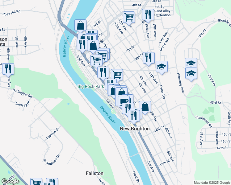 map of restaurants, bars, coffee shops, grocery stores, and more near 909 3rd Avenue in New Brighton