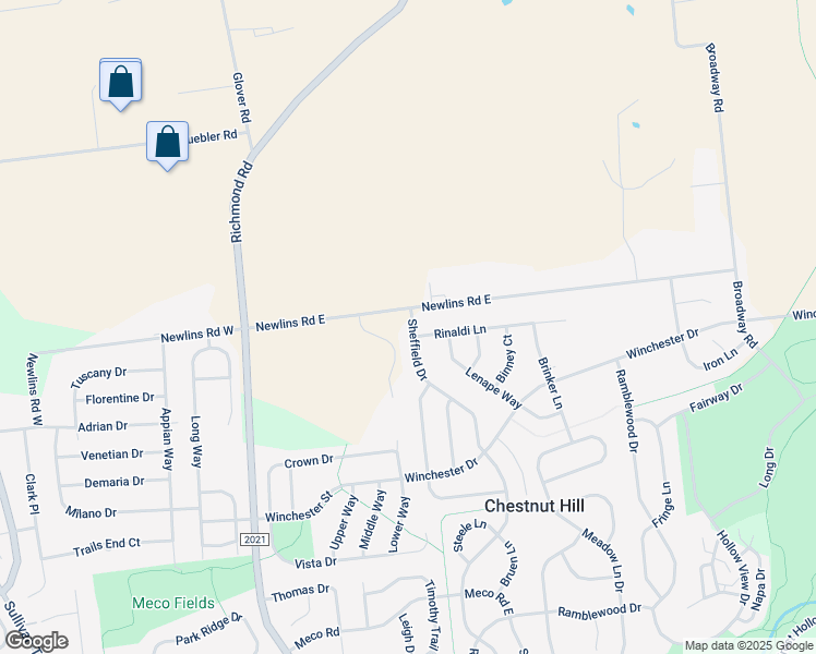 map of restaurants, bars, coffee shops, grocery stores, and more near 2964 Sheffield Drive in Easton