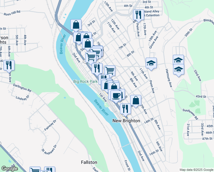 map of restaurants, bars, coffee shops, grocery stores, and more near 909 3rd Avenue in New Brighton
