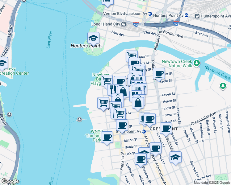 map of restaurants, bars, coffee shops, grocery stores, and more near in Brooklyn