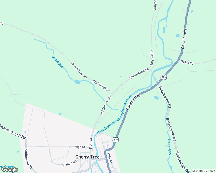 map of restaurants, bars, coffee shops, grocery stores, and more near 3964 Stiffler Hill Road in Cherry Tree