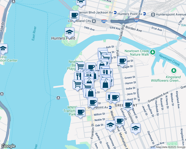 map of restaurants, bars, coffee shops, grocery stores, and more near in Brooklyn