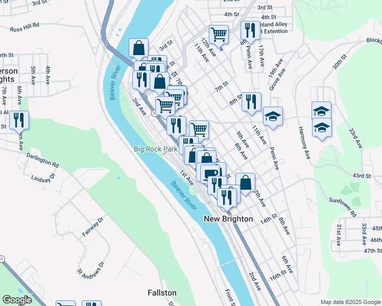map of restaurants, bars, coffee shops, grocery stores, and more near 909 3rd Avenue in New Brighton