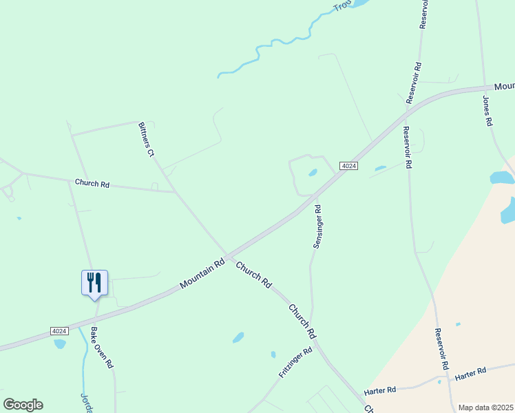 map of restaurants, bars, coffee shops, grocery stores, and more near 8491 Church Road in Germansville