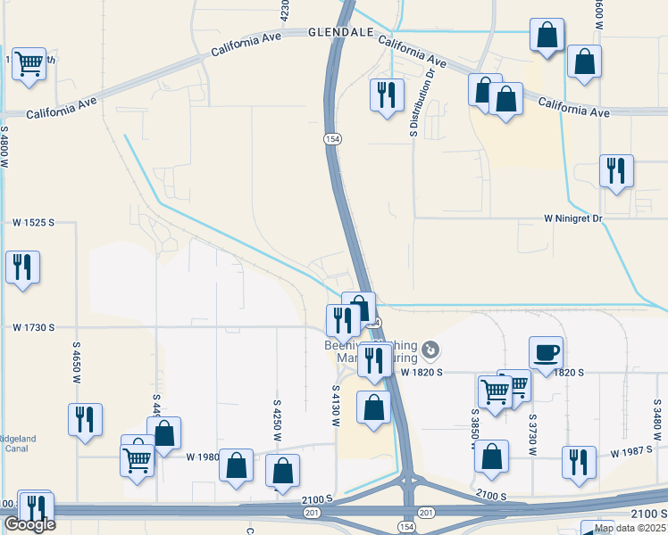 map of restaurants, bars, coffee shops, grocery stores, and more near 2527 Gramercy Road in Salt Lake City