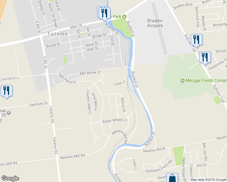 map of restaurants, bars, coffee shops, grocery stores, and more near 177 Willow Drive in Easton