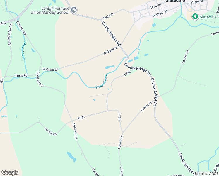 map of restaurants, bars, coffee shops, grocery stores, and more near 4553 Windy Ridge Road in Slatington