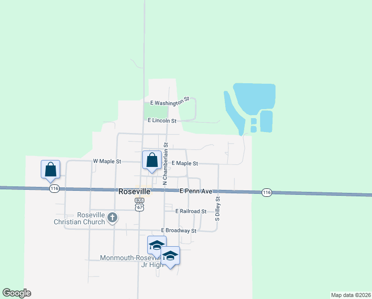 map of restaurants, bars, coffee shops, grocery stores, and more near 284 East Chestnut Street in Roseville
