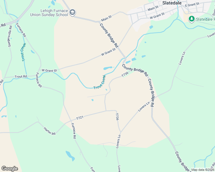 map of restaurants, bars, coffee shops, grocery stores, and more near 4553 Windy Ridge Road in Slatington