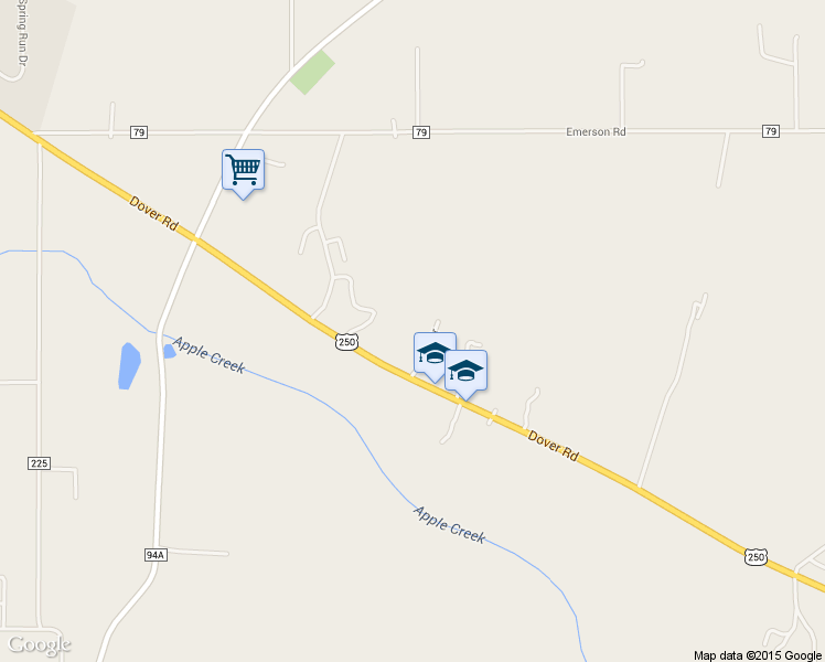 map of restaurants, bars, coffee shops, grocery stores, and more near 5510 Oberly Dr in Apple Creek