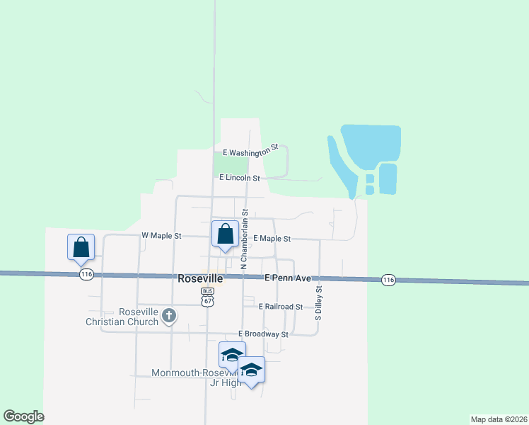 map of restaurants, bars, coffee shops, grocery stores, and more near 284-404 East Chestnut Street in Roseville