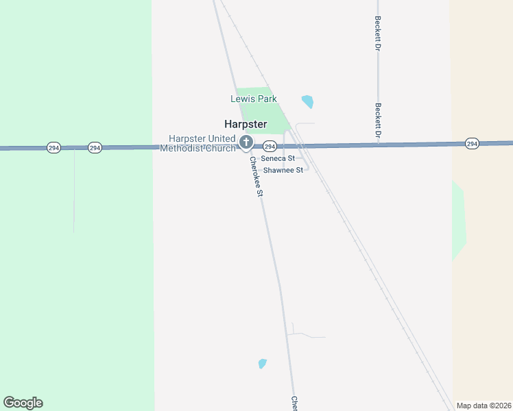 map of restaurants, bars, coffee shops, grocery stores, and more near 17748 Cherokee Street in Harpster