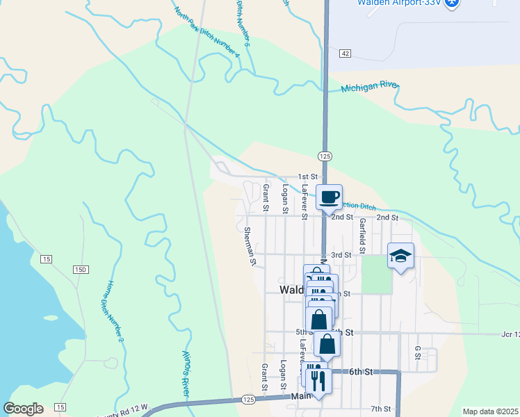 map of restaurants, bars, coffee shops, grocery stores, and more near 188 Grant Street in Walden