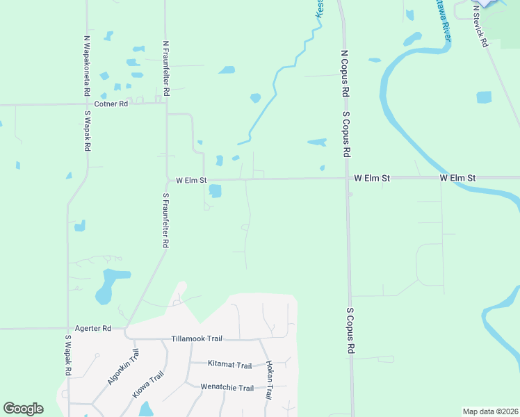 map of restaurants, bars, coffee shops, grocery stores, and more near 395 Wildbrook Ln in Elida