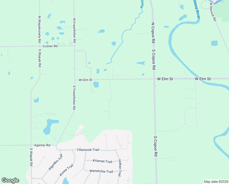 map of restaurants, bars, coffee shops, grocery stores, and more near 395 Wildbrook Lane in Elida