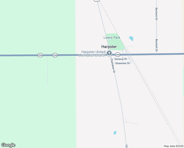 map of restaurants, bars, coffee shops, grocery stores, and more near 17748 Cherokee Street in Harpster