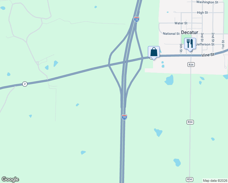 map of restaurants, bars, coffee shops, grocery stores, and more near in Decatur City