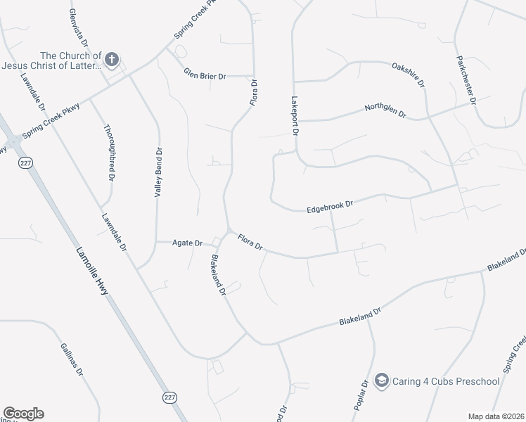 map of restaurants, bars, coffee shops, grocery stores, and more near 180 Edgebrook Dr in Spring Creek