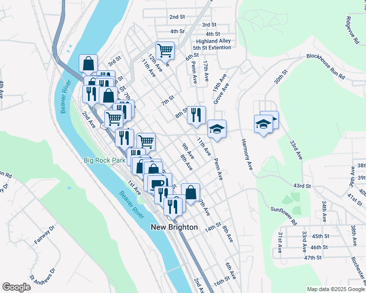map of restaurants, bars, coffee shops, grocery stores, and more near 922 8th Avenue in New Brighton