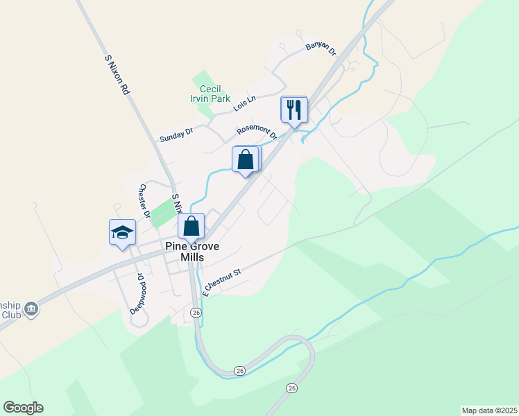 map of restaurants, bars, coffee shops, grocery stores, and more near 253 Beechnut Street in State College