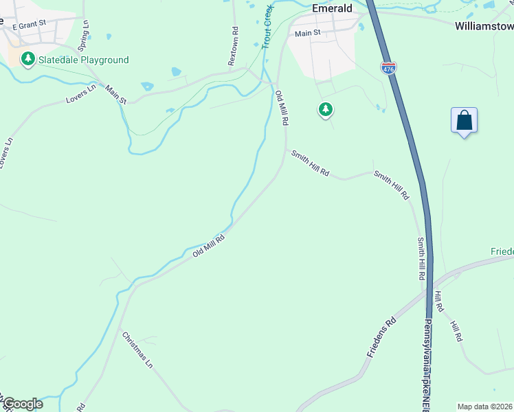 map of restaurants, bars, coffee shops, grocery stores, and more near 3720 Old Mill Rd in Slatington