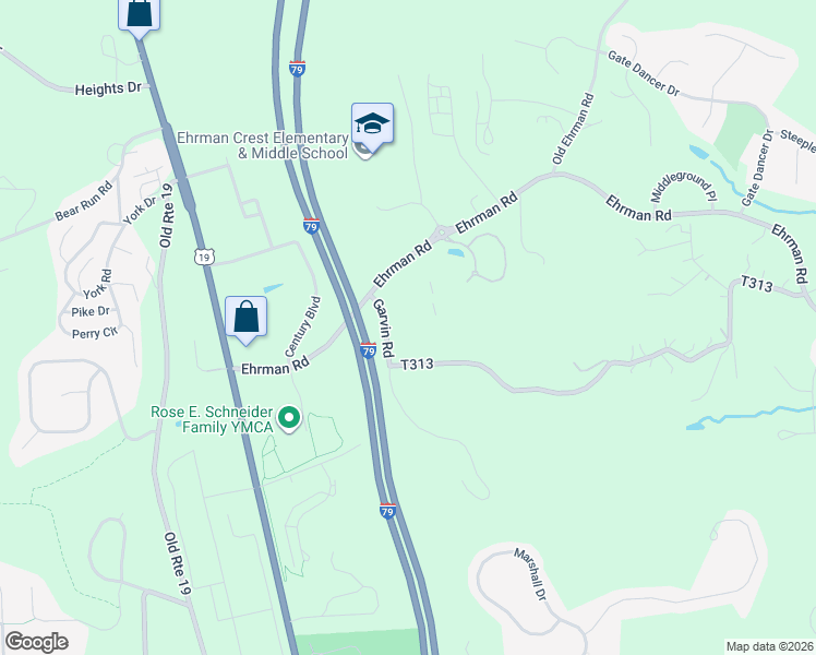 map of restaurants, bars, coffee shops, grocery stores, and more near 520 Stockton Ridge in Cranberry Township