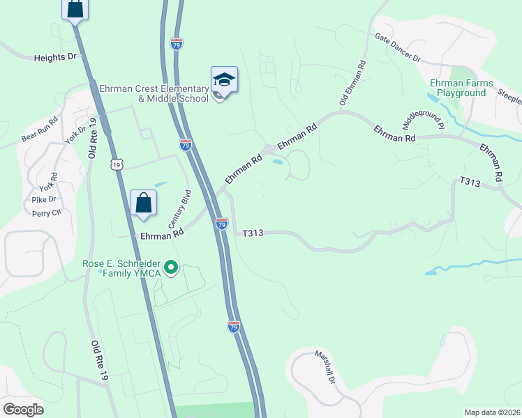 map of restaurants, bars, coffee shops, grocery stores, and more near 610 Stockton Ridge in Cranberry Township