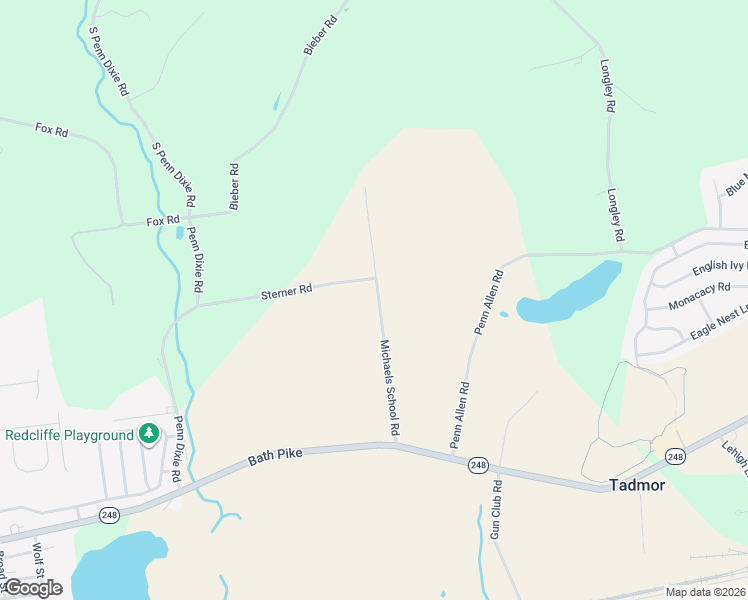 map of restaurants, bars, coffee shops, grocery stores, and more near 3236 Michaels School Road in Nazareth