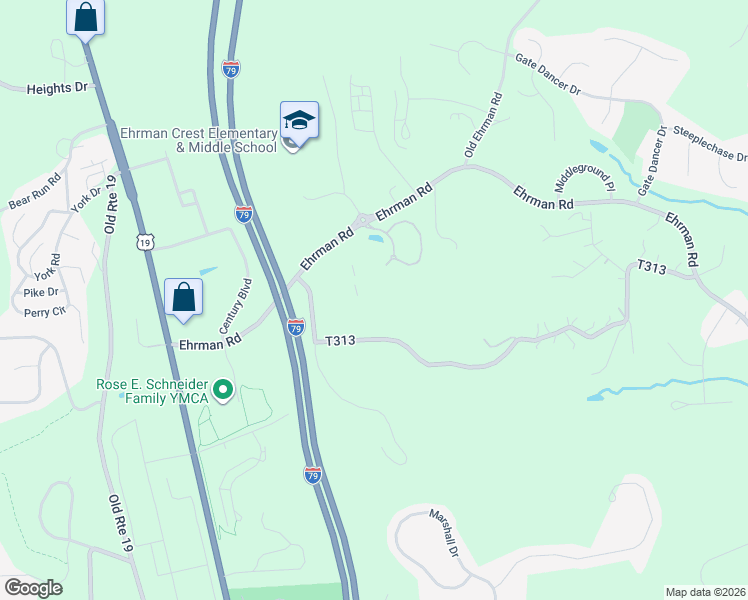 map of restaurants, bars, coffee shops, grocery stores, and more near 610 Stockton Ridge in Cranberry Township