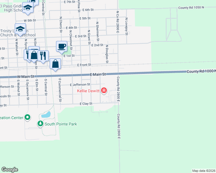 map of restaurants, bars, coffee shops, grocery stores, and more near Memory Lane in El Paso