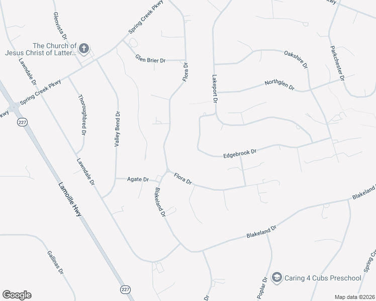 map of restaurants, bars, coffee shops, grocery stores, and more near 180 Edgebrook Dr in Spring Creek