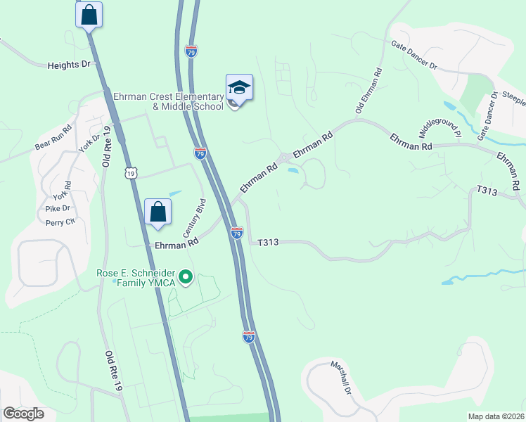 map of restaurants, bars, coffee shops, grocery stores, and more near 520 Stockton Ridge in Cranberry Township
