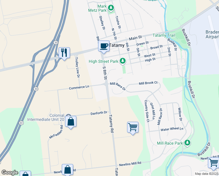 map of restaurants, bars, coffee shops, grocery stores, and more near 62 Mill Brook Court in Easton
