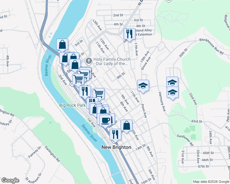 map of restaurants, bars, coffee shops, grocery stores, and more near 922 8th Avenue in New Brighton