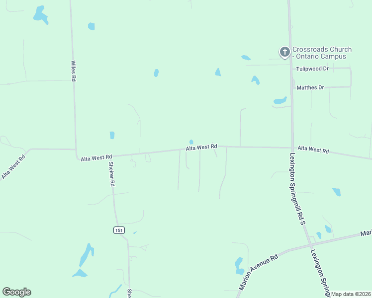map of restaurants, bars, coffee shops, grocery stores, and more near 2387 Alta West Road in Mansfield
